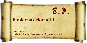 Backofen Marcell névjegykártya